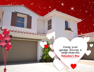 Garage door as Valentine's Day card