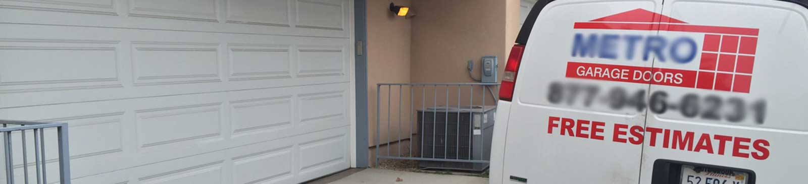 Professional garage door repair team responding to emergency call at Round Lake Beach IL home for new sectional door