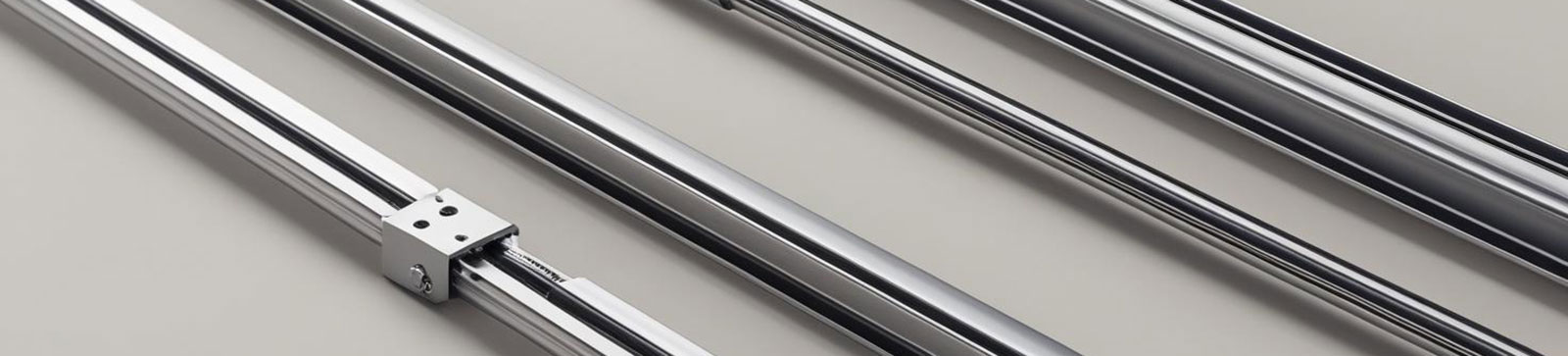 Close-up of high-quality, shiny garage door tracks and cables used in professional repairs and installation.